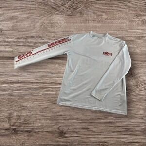 RED RUM INTERNATIONAL Mens Long Sleeve Fishing Rash Guard Shirt Ruler Graphic SM